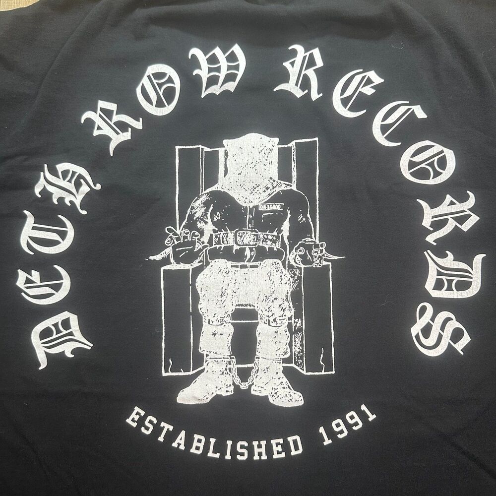 Death Row Records Black Vintage Crew Neck T-Shirt Men's 5XL